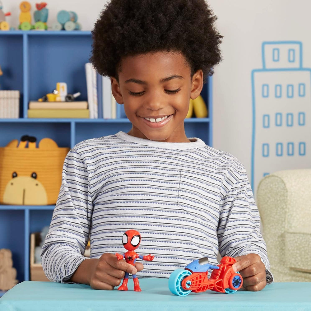 SPIDEY and HIS AMAZING FRIENDS Marvel Spidey Motorcycle Figure Toy for Boys and Girls Ages 3 and Up Action Figures Naty Shop