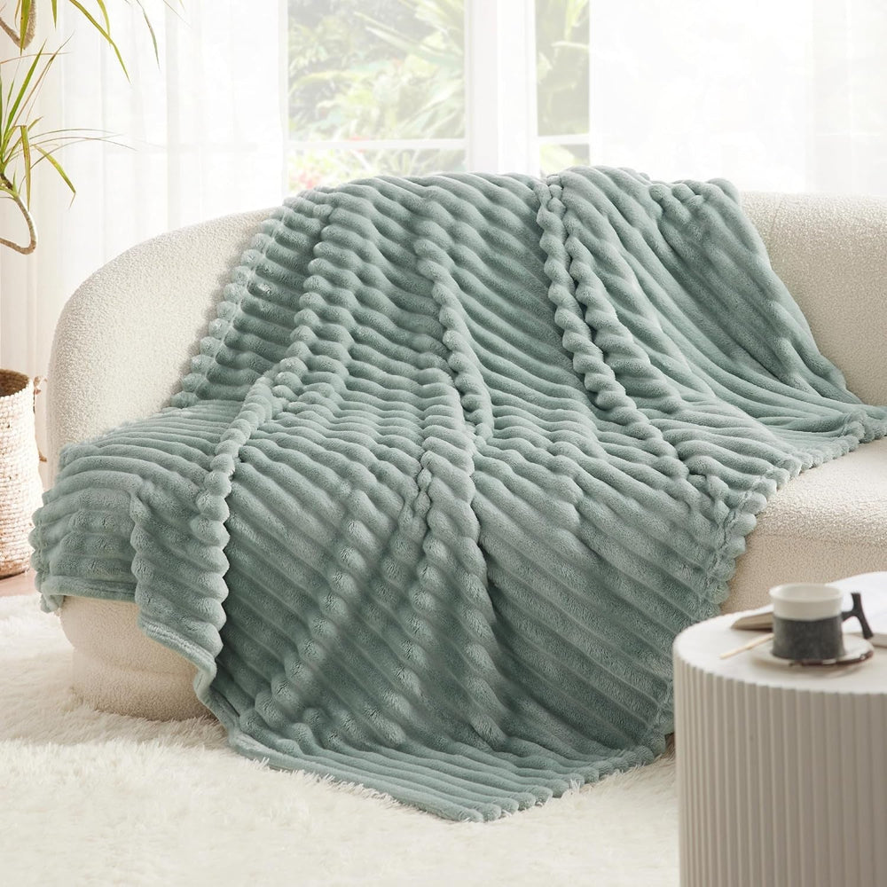 BEDSURE Sage Green Fleece Throw Blanket for Sofa - Super Soft Cozy Blankets for Women, Cute Small Blanket for Girls, 127 X 152 Cm Beds and Blankets Beuche den BEDSURE-Store