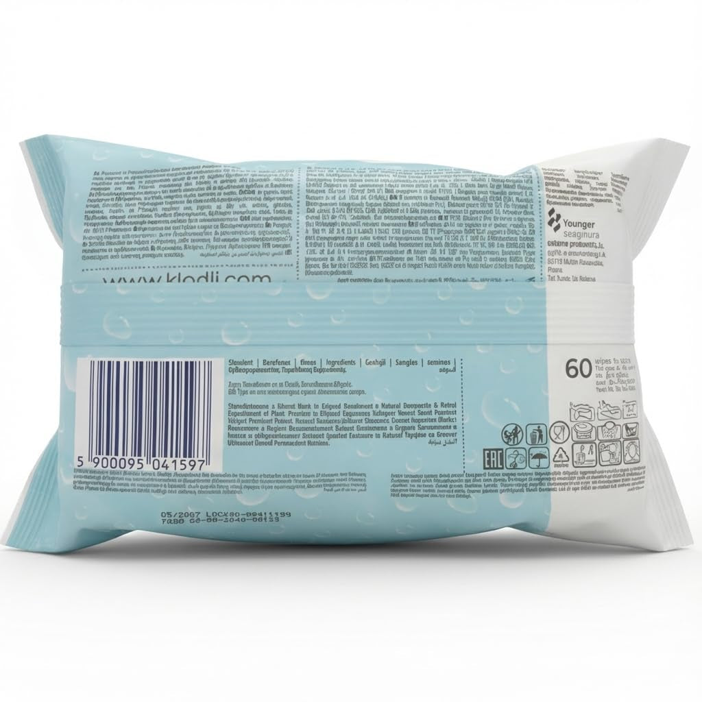 Kindii Water Care Wet Wipes - Aqua Baby Wipes - 100% Viscose, 99.9% Water, Grapefruit Extract, Scarf Size 150x200, 100% Biodegradable, Plastic Free, Cleansing Wipes for Sensitive Skin