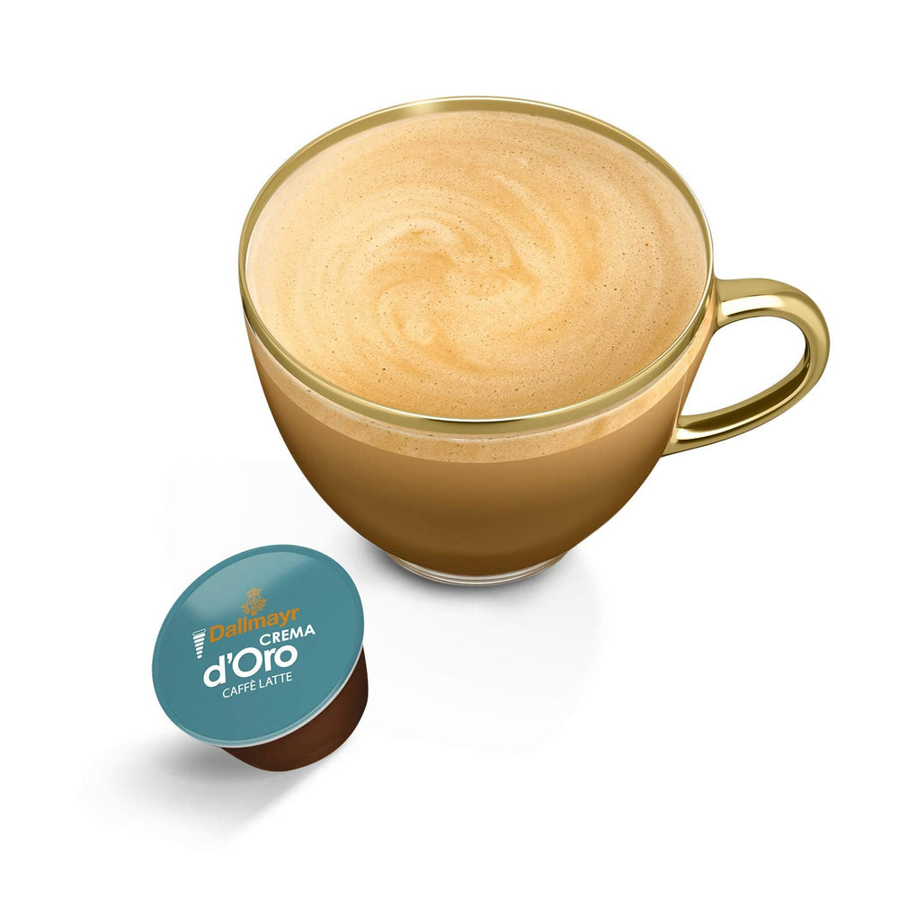 Dallmayr Crema d´Oro, XXL-Vorratsbox (3 x 30 Kapseln) & Dallmayr Crema d'Oro Caffè Latte (48 Kaffeekapseln, 48 Getränke, cremig & ausgewogen) 3er Pack (3 x 16 Kapseln)