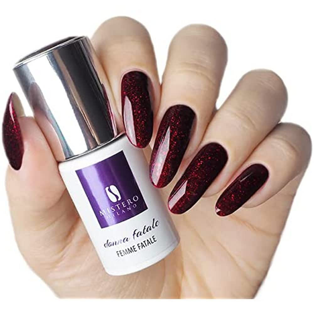 Mistero Milano UV Glitter Nail Polish - LED Nail Polish - Glitter Hybrid - Full Coverage - 7ml Into the Dark Night