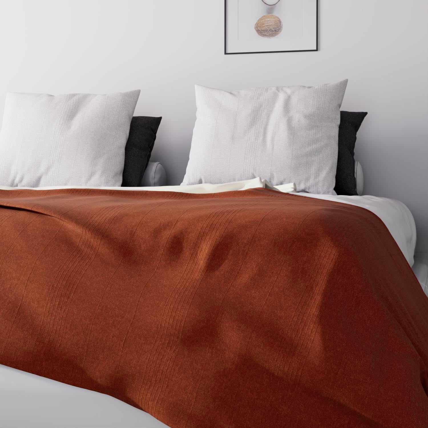 Soleil D'Ocre, Adele, bedspread, sofa throw, cotton, brick red, 220 X 240 Cm Beds and Blankets Besuche den Soleil d'ocre-Store