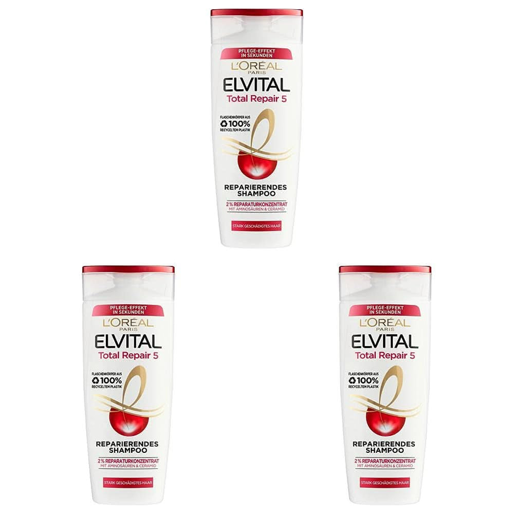L'Oréal Paris Elvital Total Repair Shampoo 300 ml Duș și baie Naty Shop 3 x 300 ml