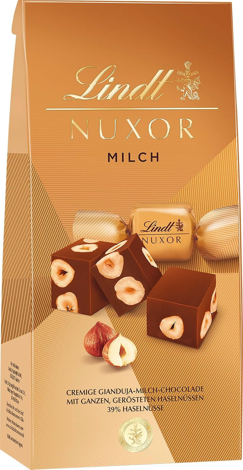 Lindt NUXOR Ciocolată cremoasă cu lapte Gianduja cu alune întregi prăjite, 103 grame Bomboane de Ciocolata Naty Shop Default Title