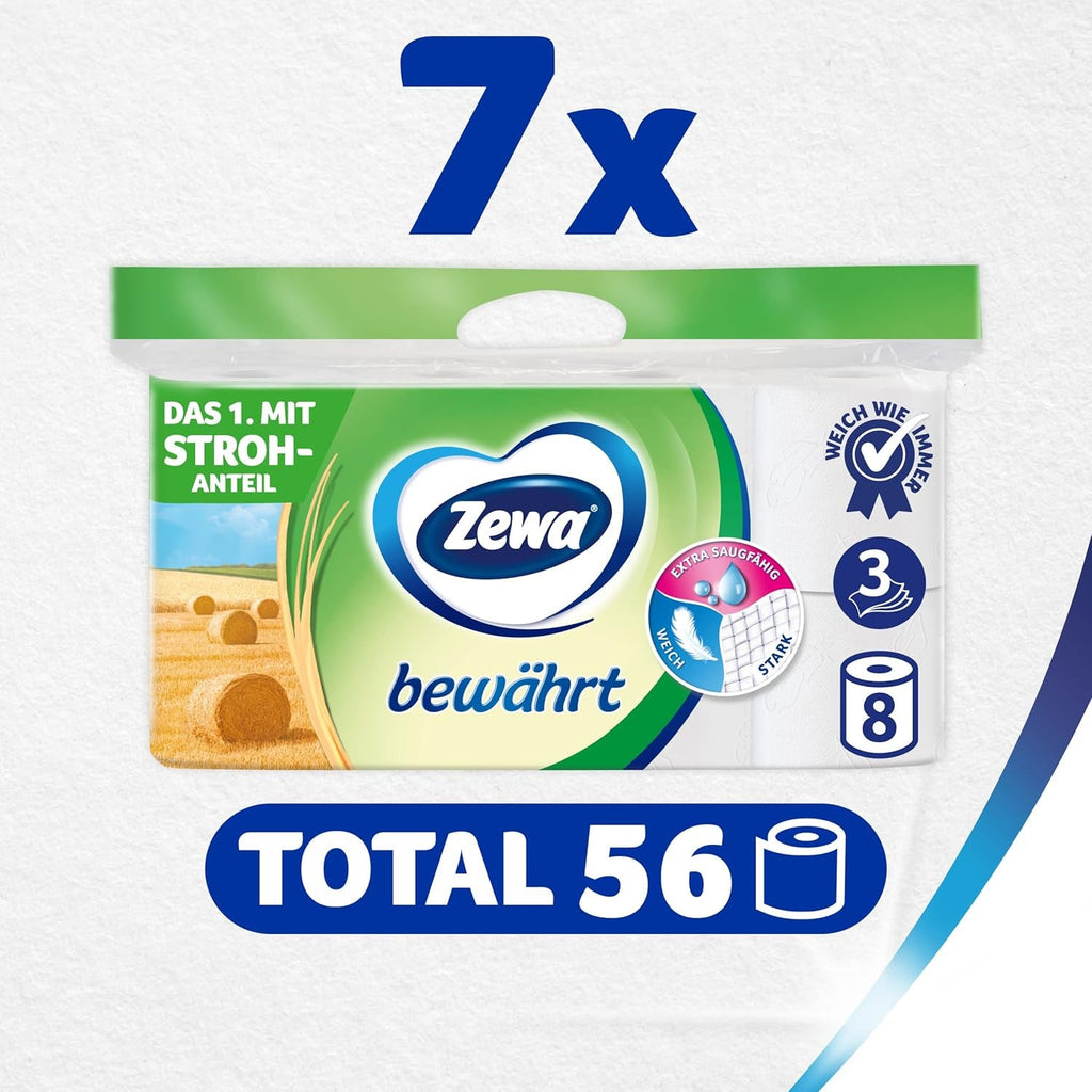 Hârtie igienică Zewa Proven cu conținut de paie 7X 8 role