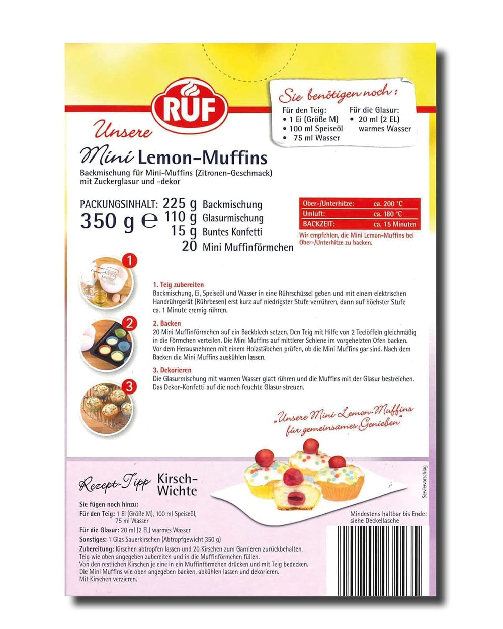 RUF Mini muffins with lemon, baking mix with lemon flavor, 350 grams Kitchen Naty Shop