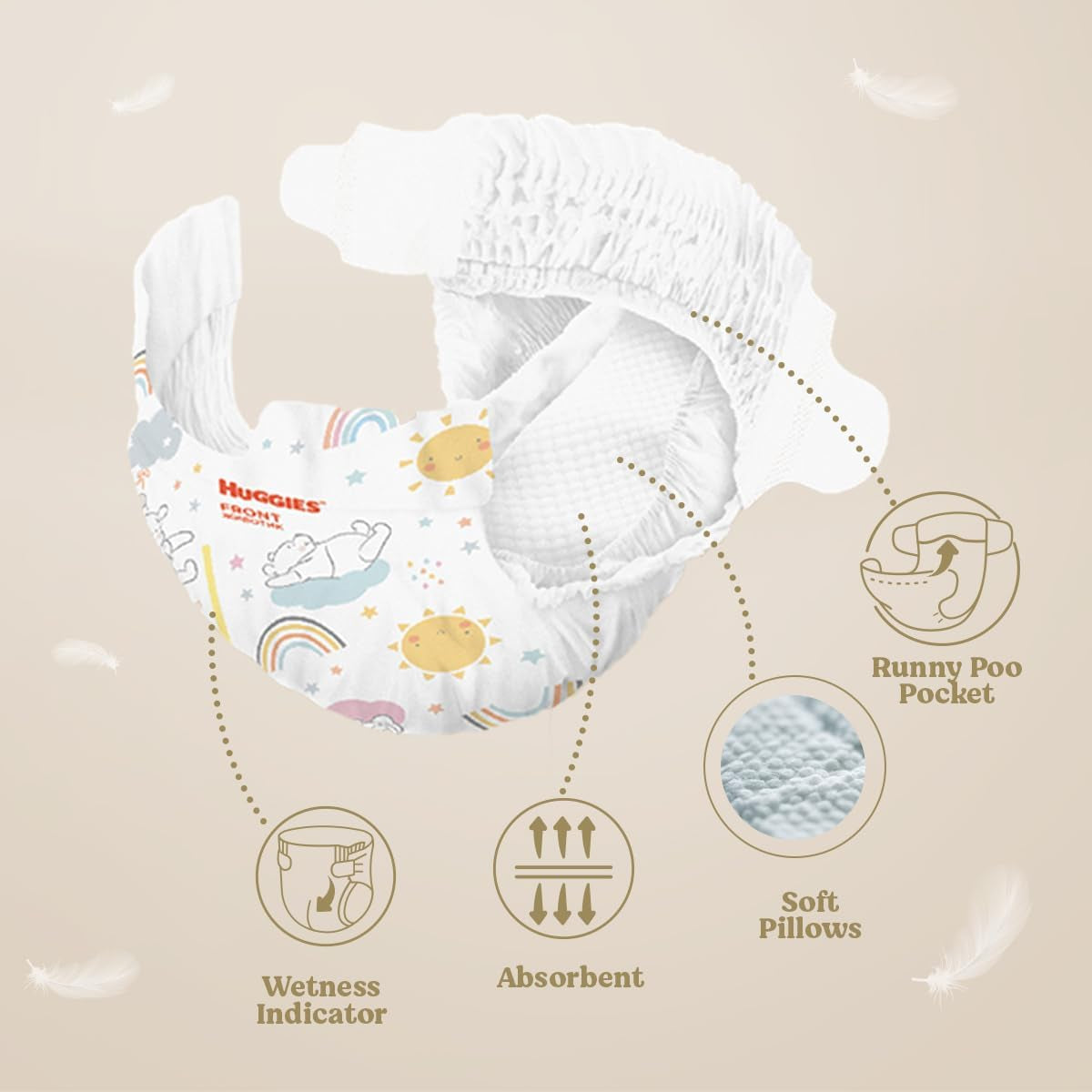 Huggies Extra Care Disney Baby Diapers, Size 5 (12-22kg), 2 Pack x 33 Diapers, 66 Diapers Total