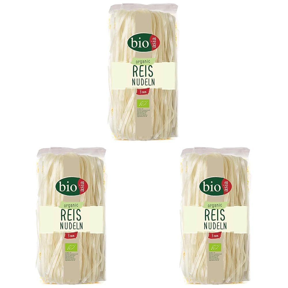 BIOASIA Organic Rice Noodles, 100% Organic Rice Flour Asian Noodles, Gluten Free & Vegan, 1 x 200g