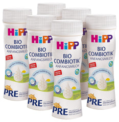 HiPP PRE Organic Combiotic Formula Ready to Drink (6 x 200ml) Infant Milk from Birth Only Contains Lactose as Carbohydrate Best Organic