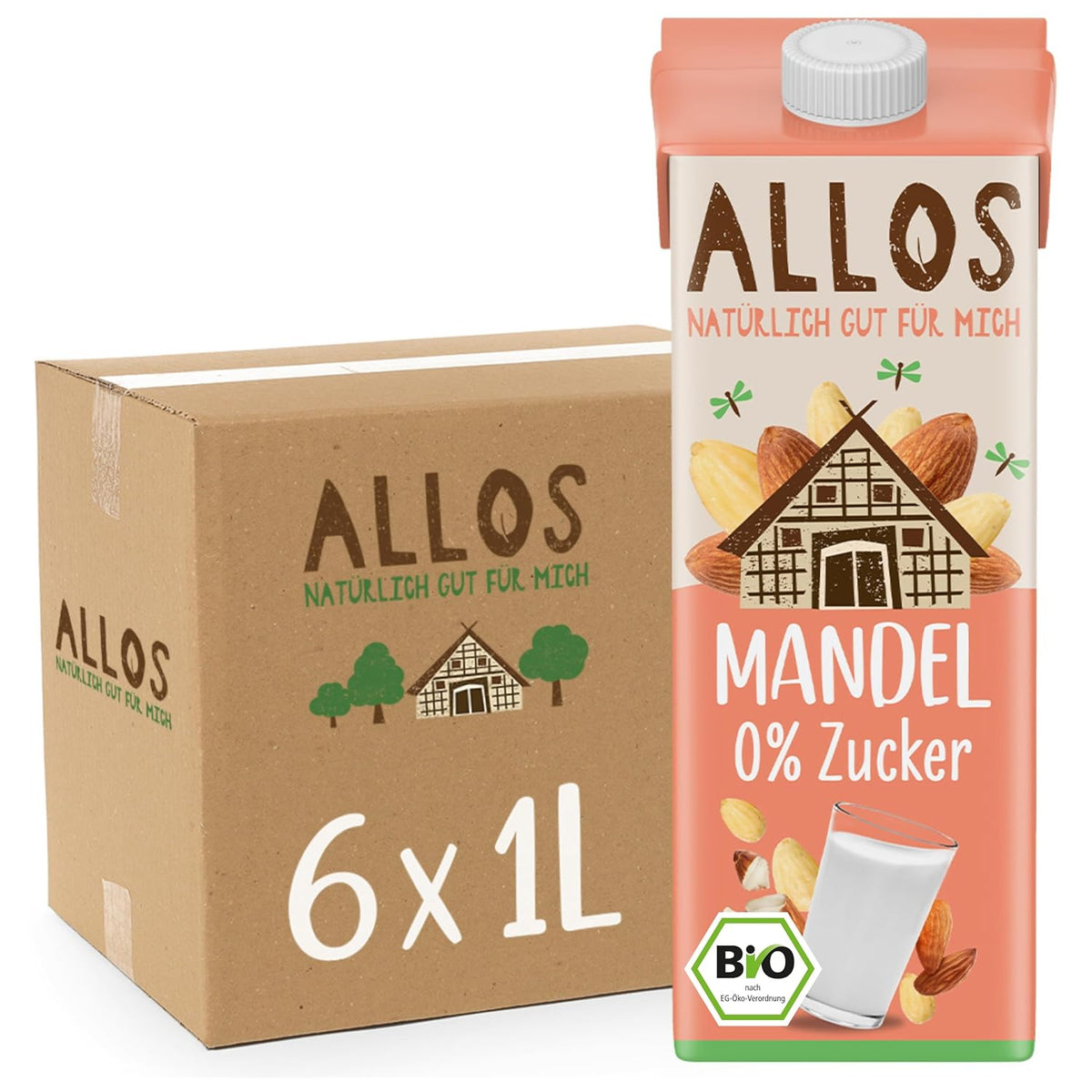 Allos Mandeldrink Sugar Free Mandel Natur Vegan Lactose 1L