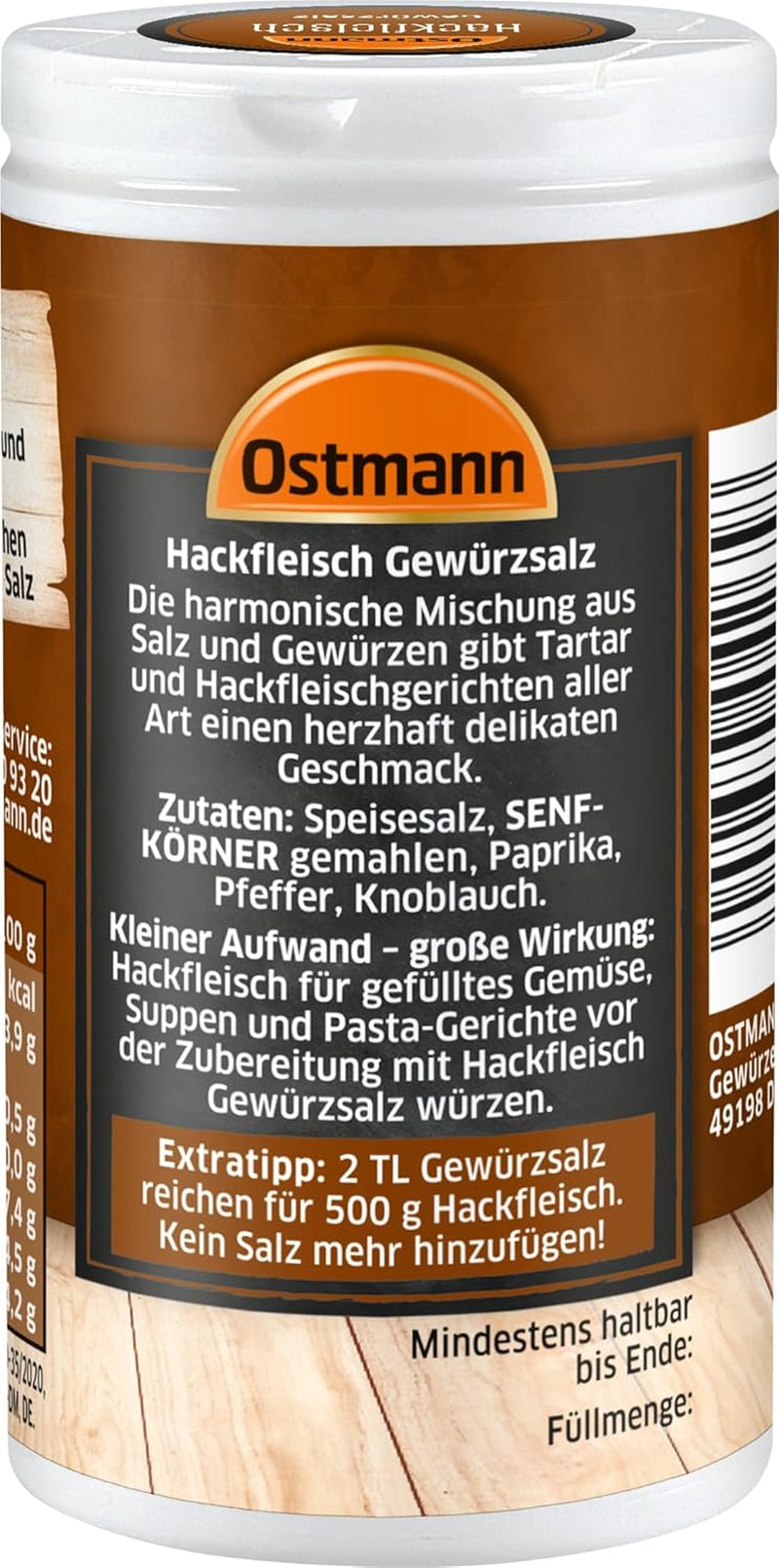 Ostmann Gewürze - Hackfleisch Gewürzsalz | Gewürz für Hackfleisch, Buletten oder Cevapcici | 60 g in Streudose
