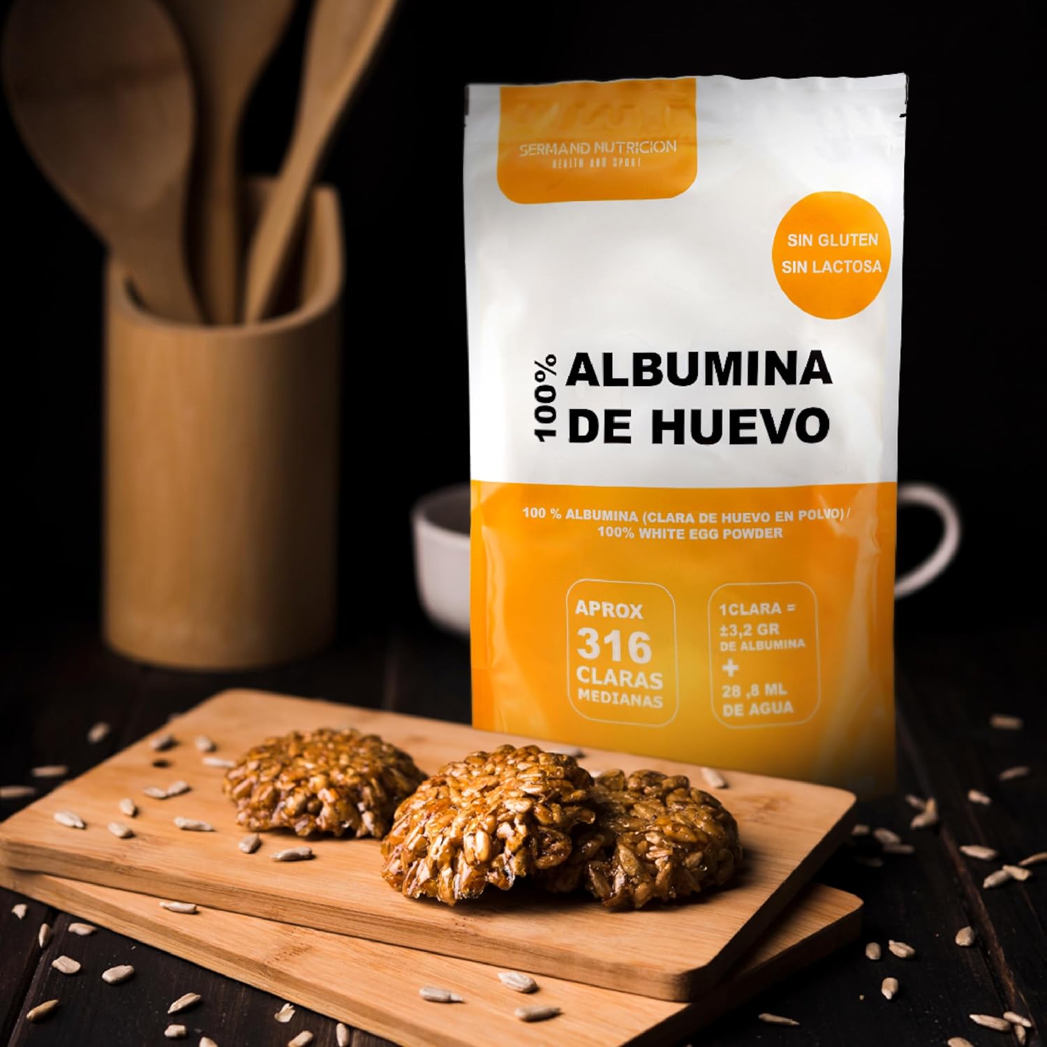 Sermand Nutrition Egg Albumin 100% Powder Gluten Free Lactose Free