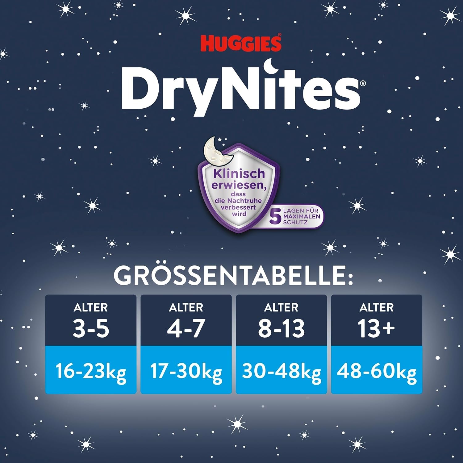 Huggies DryNites Nighttime Bedwetting Diapers for Boys 13 to About 8-13 Years (30-48kg) 33-Piece (3x11) Jumbo Monthly Pack XL Diaper Panties Vazba Bath Products