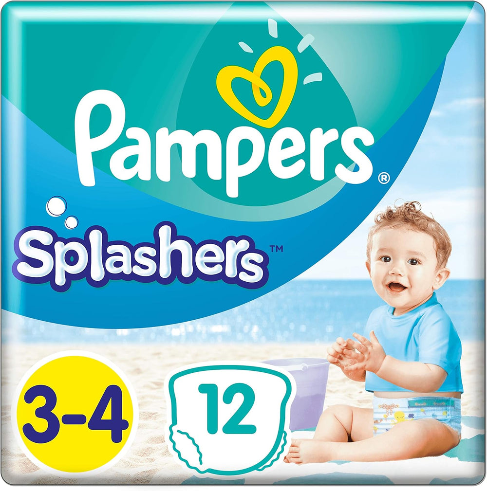 Pampers (Old Version), Splashers Disposable Bath Shorts - Size 5/6 (14kg+) - Box of 8 Packs of 10