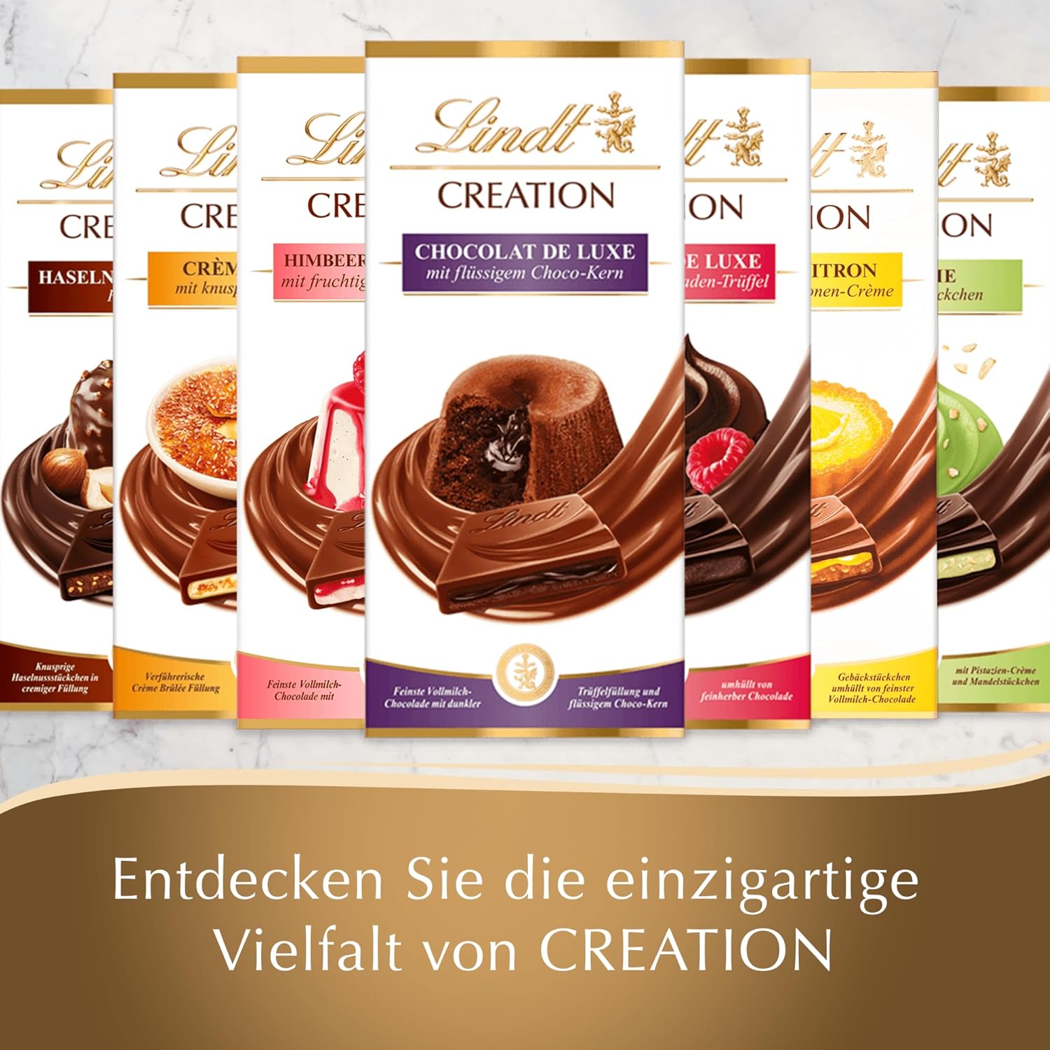 Lindt Creation Hazelnut De Luxe Bar - Dark Chocolate With Crunchy Hazelnuts In A Creamy Filling
