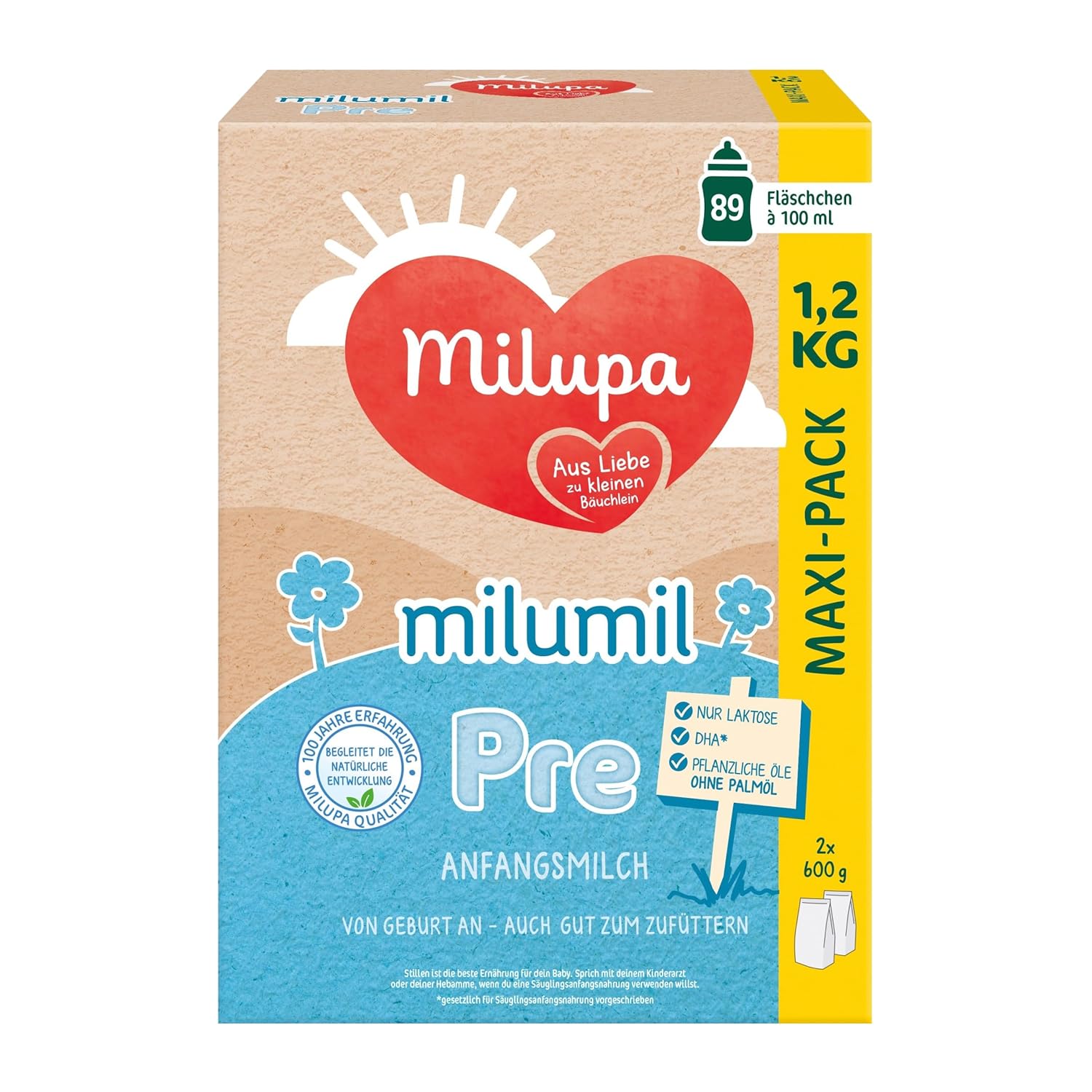 Milupa Milumil Pre, Milk powder for babies - With important nutrients and without palm oil - 800 g Naty Shop 1.2 Kg Milumil Pre