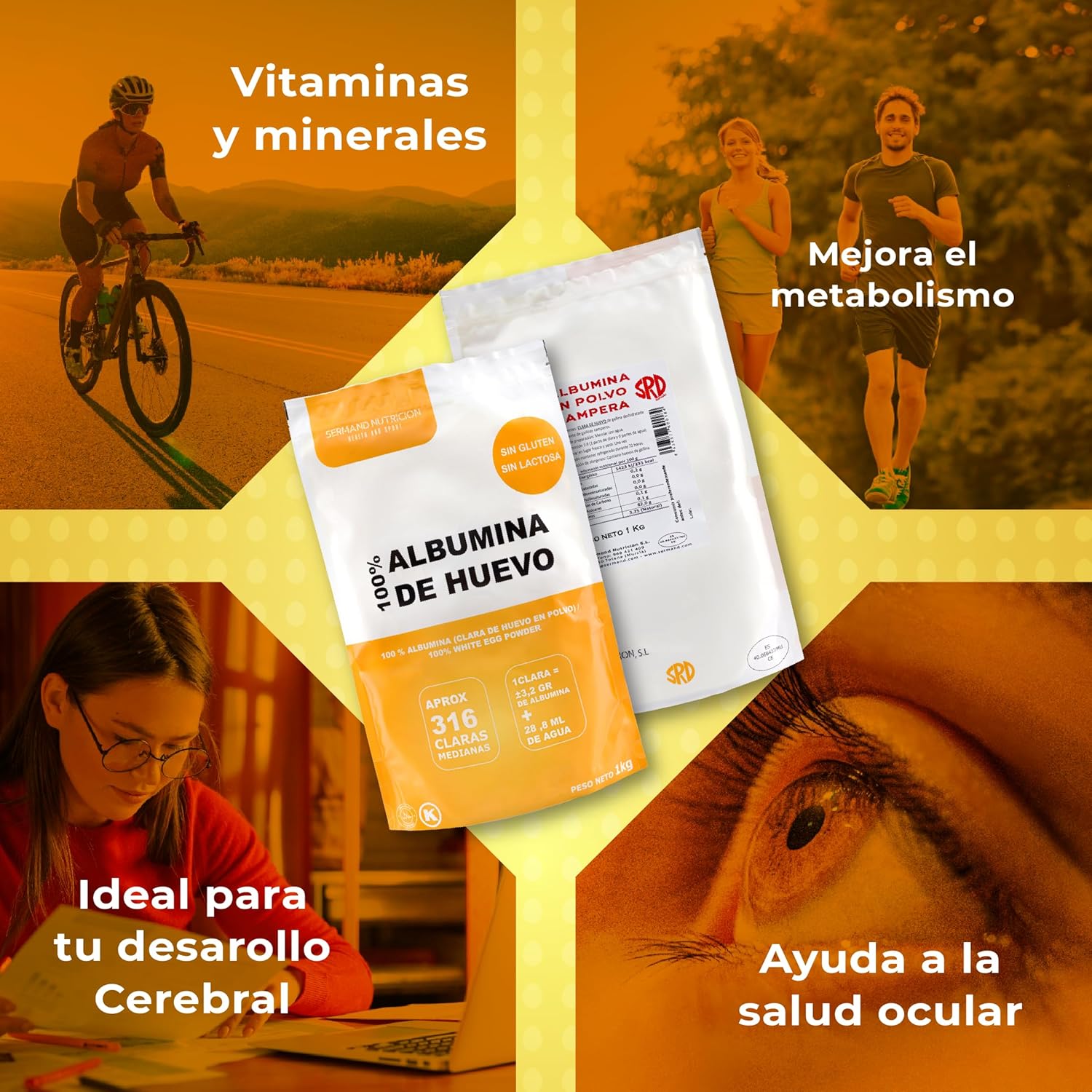 Sermand Nutrition Egg Albumin 100% Powder Gluten Free Lactose Free