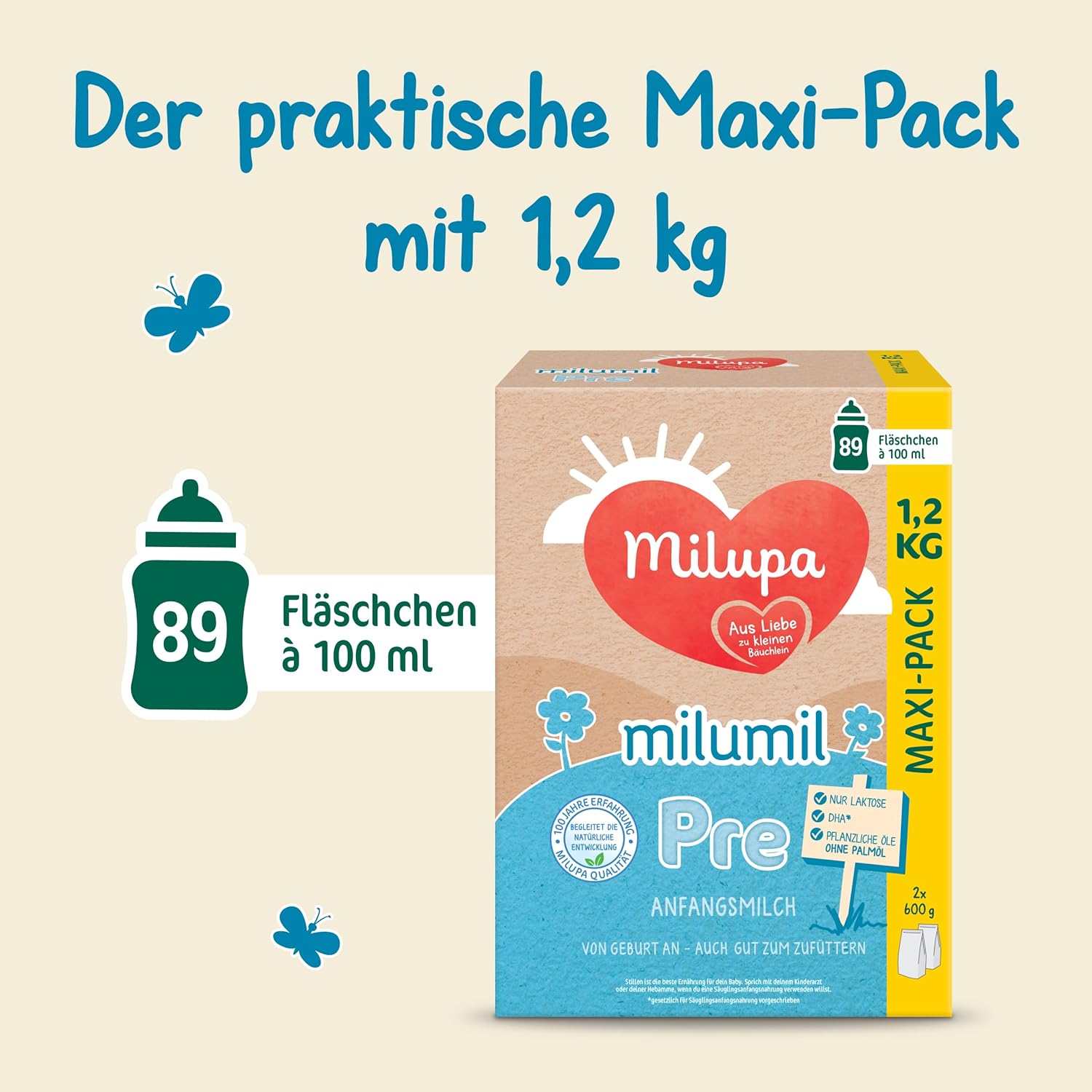 Milupa Milumil Pre, Milk powder for babies - With important nutrients and without palm oil - 800 g Naty Shop
