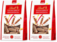 Lindt Cherry Mini Stick - Chocolate Sticks With Swiss Cherry Liqueur Delicious Gift With Alcohol