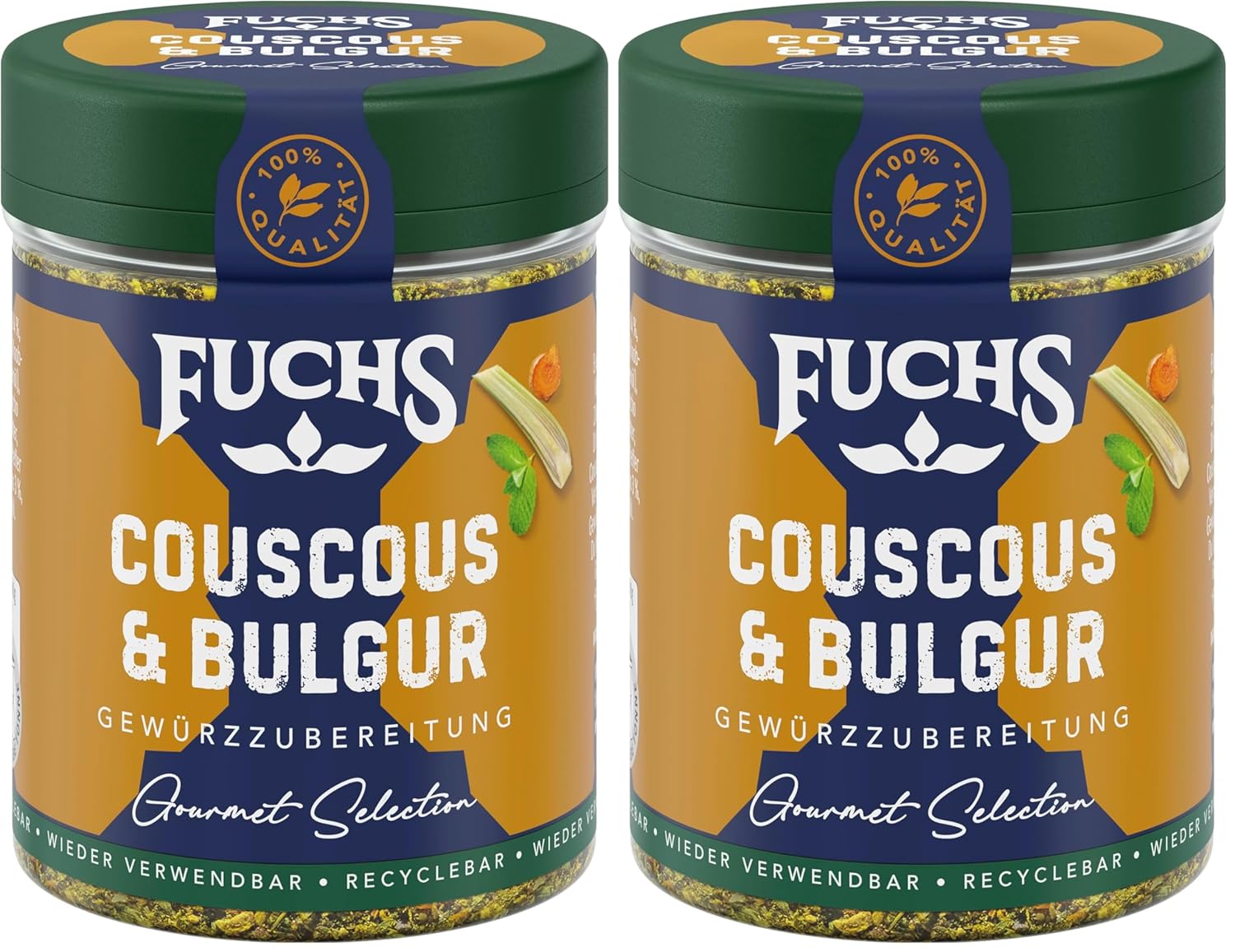 Fuchs Spices Gourmet Selection Middle East/Africa - Couscous and Bulgur Spice Mix Refillable Spice Mix for Seasoning Bulgur Dishes Vegan 55g