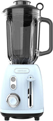 Cecotec Standmixer Retro Power Black Titanium Retroblue, 1200 W Maximale Leistung, 1.5 L Glasbehälter, Einstellbare Geschwindigkeit, 4 Klingen Mit Schwarzem Titanbeschichtung, 100% Kupfermotor. Kitchen Naty Shop