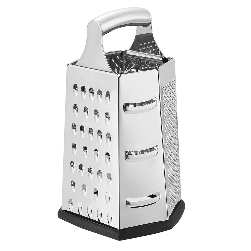 Stainless Steel Heavy Duty Square Cheese Graters with Non-Slip Base Peeler Naty Shop 6-Seitig