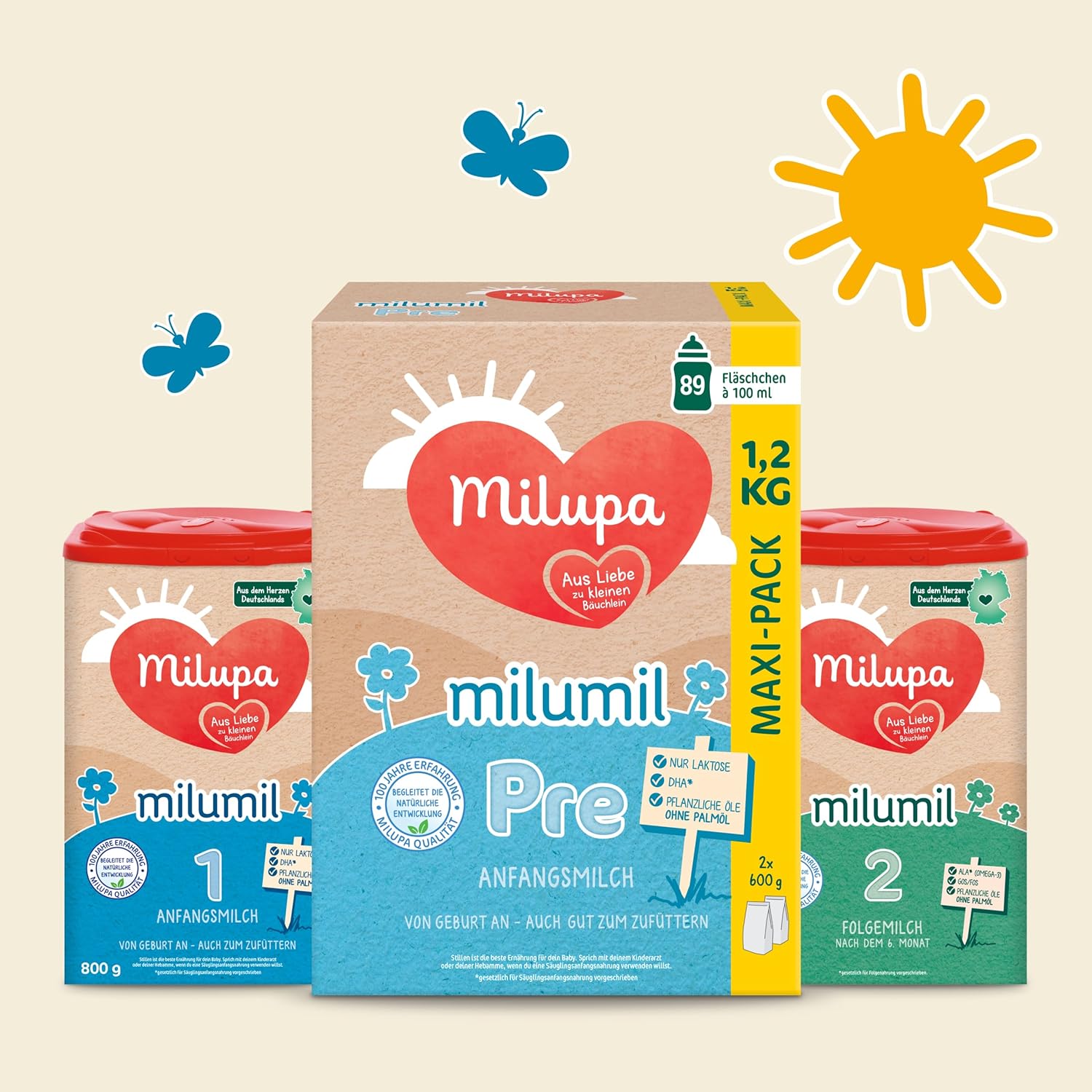 Milupa Milumil Pre, Milk powder for babies - With important nutrients and without palm oil - 800 g Naty Shop