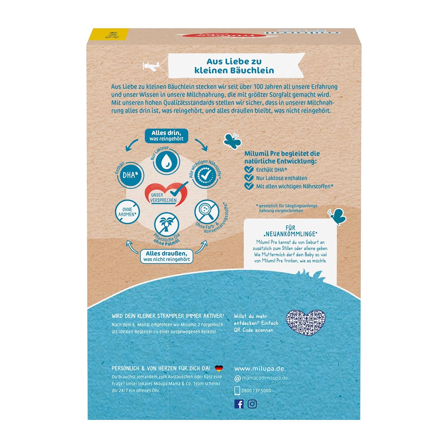 Milupa Milumil Pre, Milk powder for babies - With important nutrients and without palm oil - 800 g Naty Shop