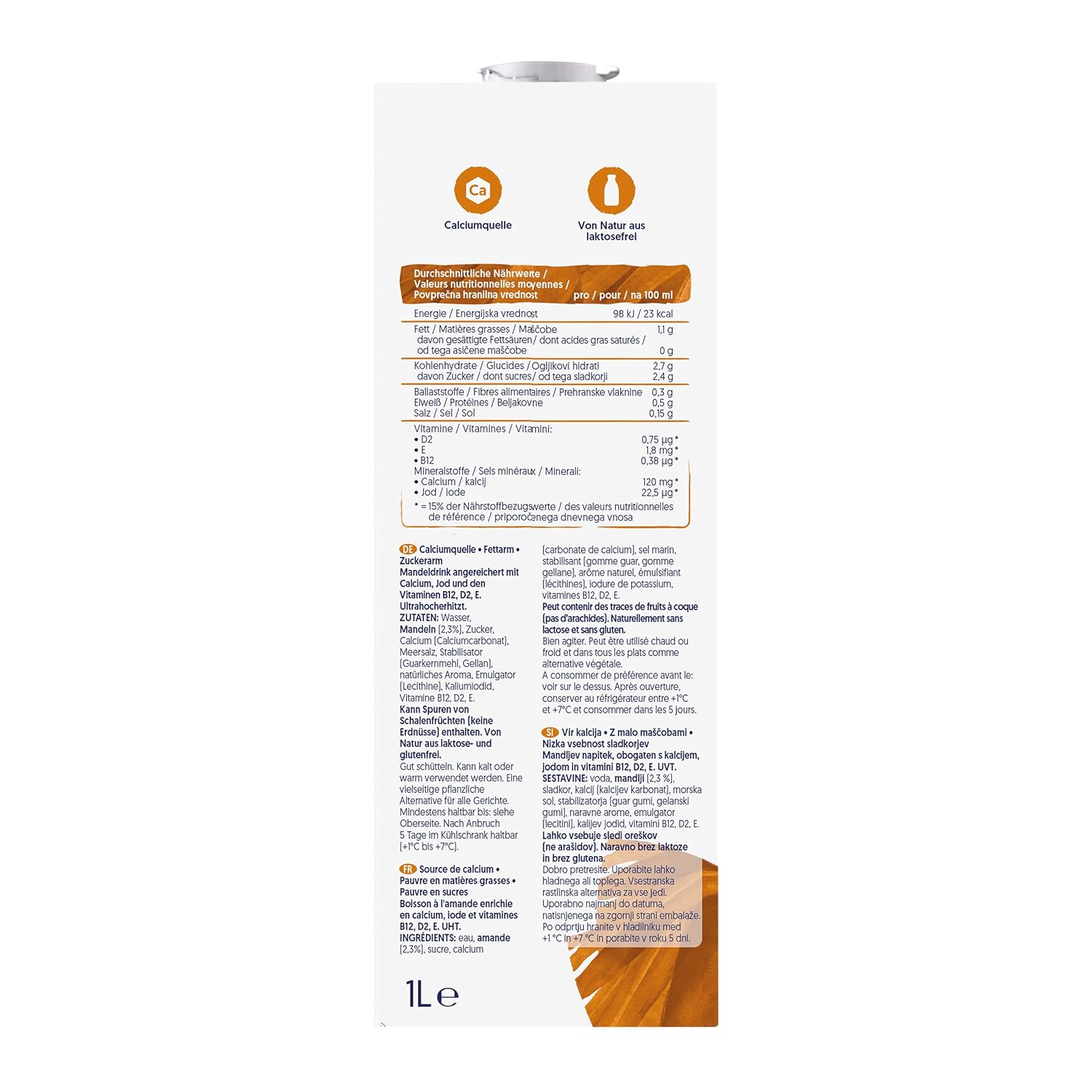 Alpro Mandeldrink Sugar Free - Source Of Calcium And Vitamins