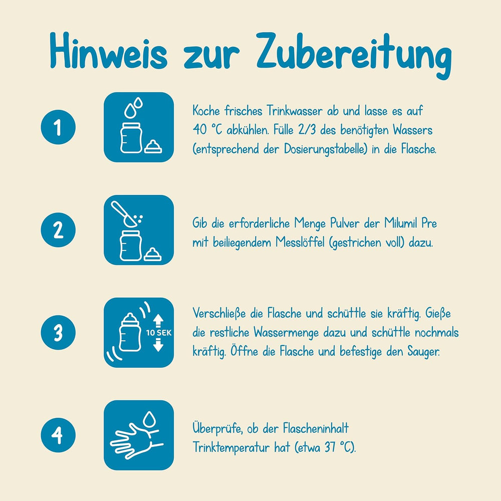 Milupa Milumil Pre, Milk powder for babies - With important nutrients and without palm oil - 800 g Naty Shop