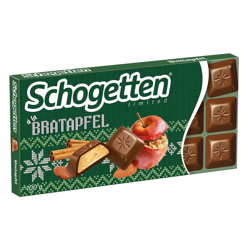 Schogetten Winter edition with ripe apples I Chocolate bar 100g I with milk chocolate and in convenient individual pieces
