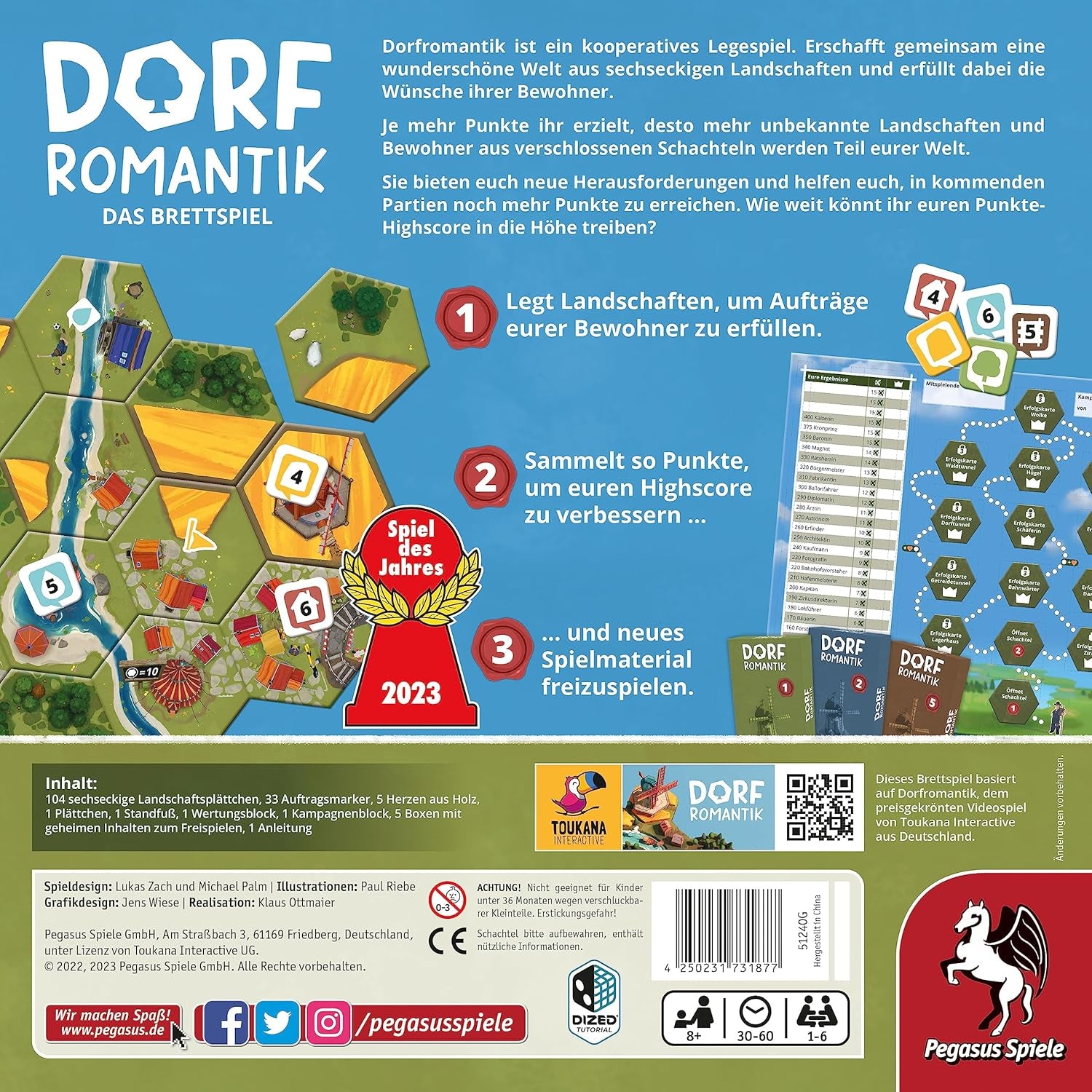 Pegasus Spiele 51240G Village Romance *Game of the Year 2023* Board games