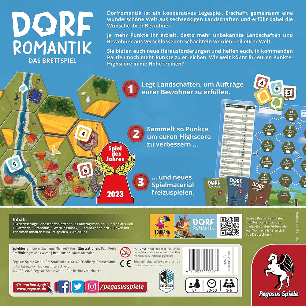 Pegasus Spiele 51240G Village Romance *Game of the Year 2023* Board games