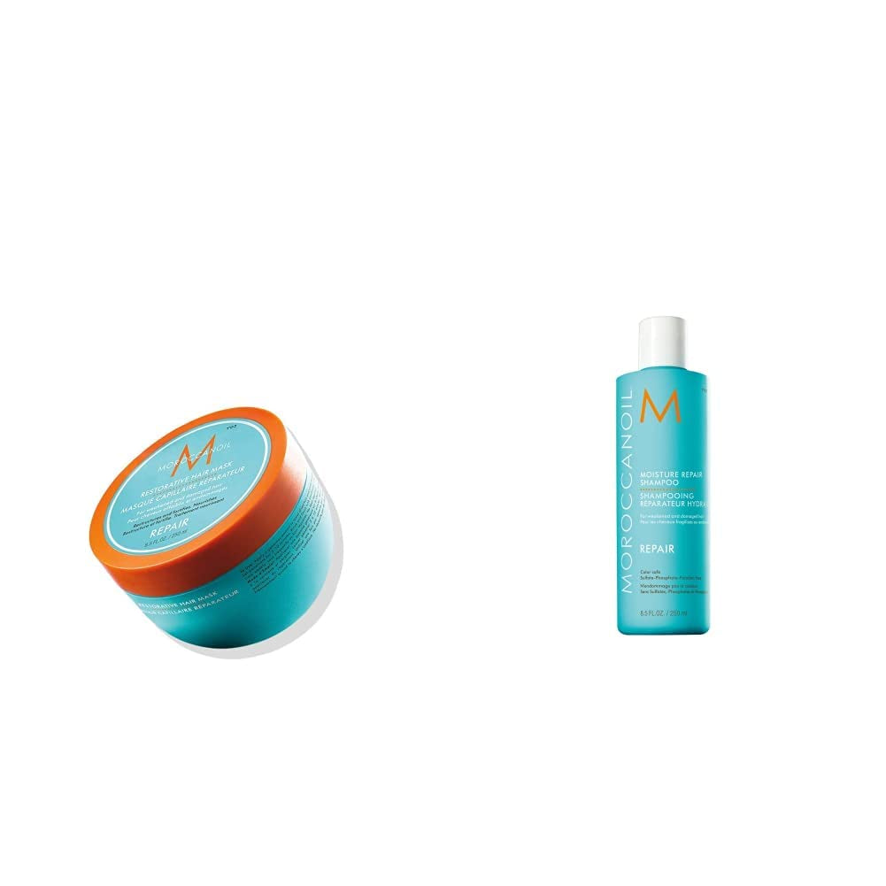 Mască de întărire a părului Moroccanoil Masca de par Naty Shop 250 Ml (1 pachet) Pachet cu șampon regenerant