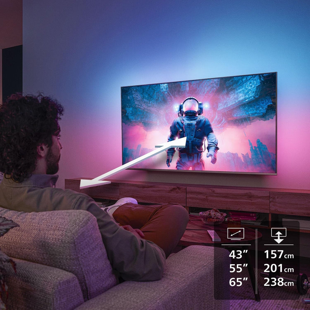 Televizor inteligent LED Philips Ambilight 43PUS8200 4K - ecran de 43 de inci cu Pixel Precise Ultra HD, Titan OS, Dolby Vision și sunet Dolby Atmos