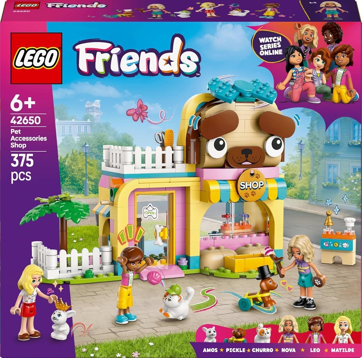 LEGO Friends Animal Accessories Store Pretend Play Set Educational Toy for 6 Years Old Girls 3 Minifigures and 3 Animal Figures Cat Dog Bunny Gift Idea for Kids 42650 Building Sets Besuche den LEGO-Store