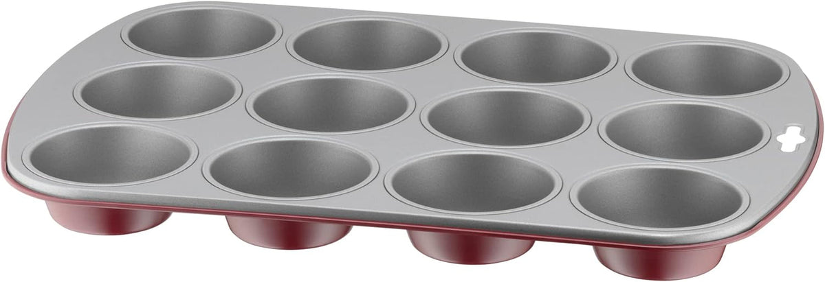 Original Kaiser Classic plus Muffinform Für 12 Muffins, Muffinform Blech 38X27 Cm, Antihaftbeschichte, Standardgröße, Cupcake Formen, Muffin Backform, Rot Molds and baking trays Naty Shop Rot