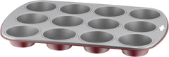 Original Kaiser Classic plus Muffinform Für 12 Muffins, Muffinform Blech 38X27 Cm, Antihaftbeschichte, Standardgröße, Cupcake Formen, Muffin Backform, Rot Molds and baking trays Naty Shop Rot