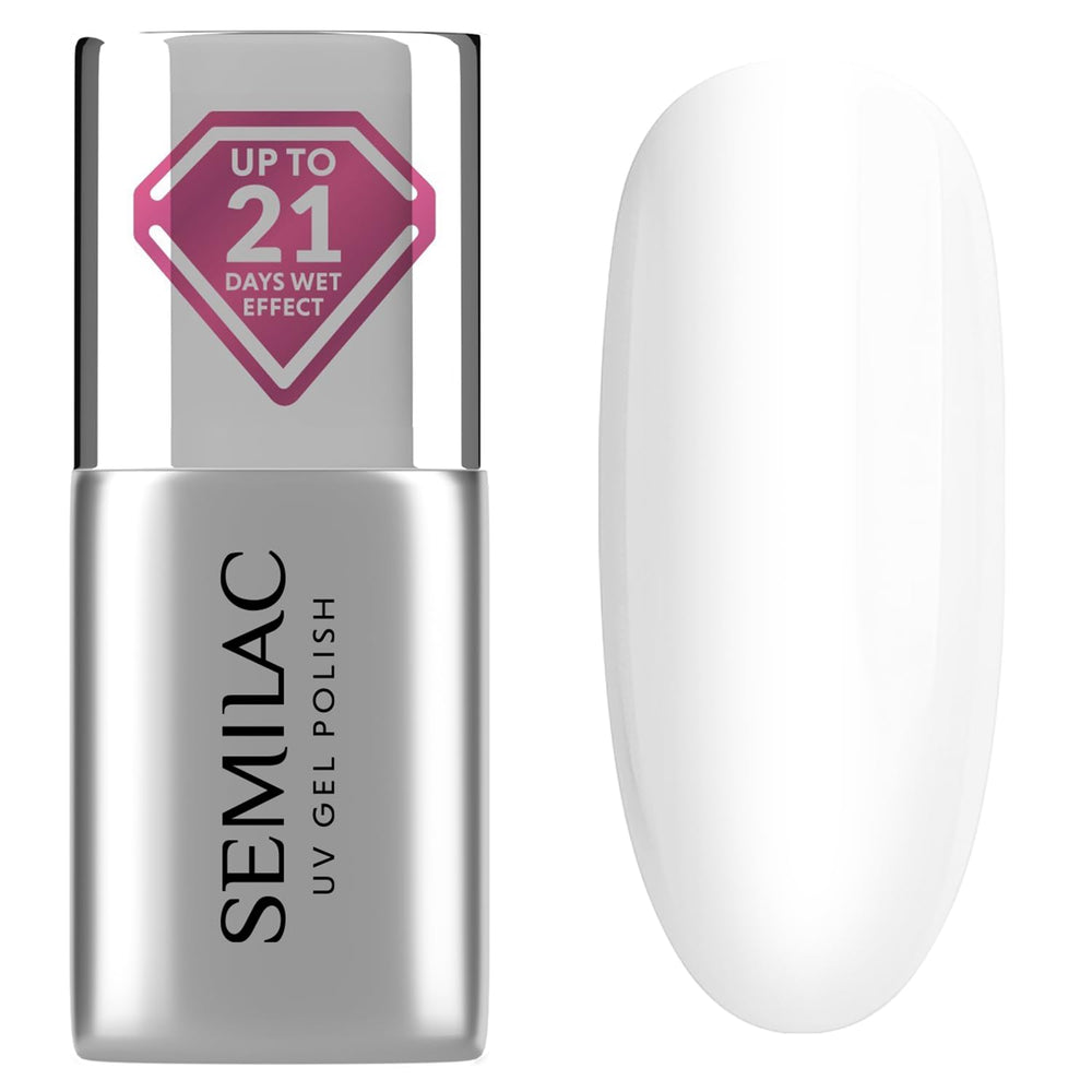Semilac Top Coat Nail Polish 7ml, Innovative, UV/LED, Hybrid Nail Polish, Glossy Finish, Protects, Transparent
