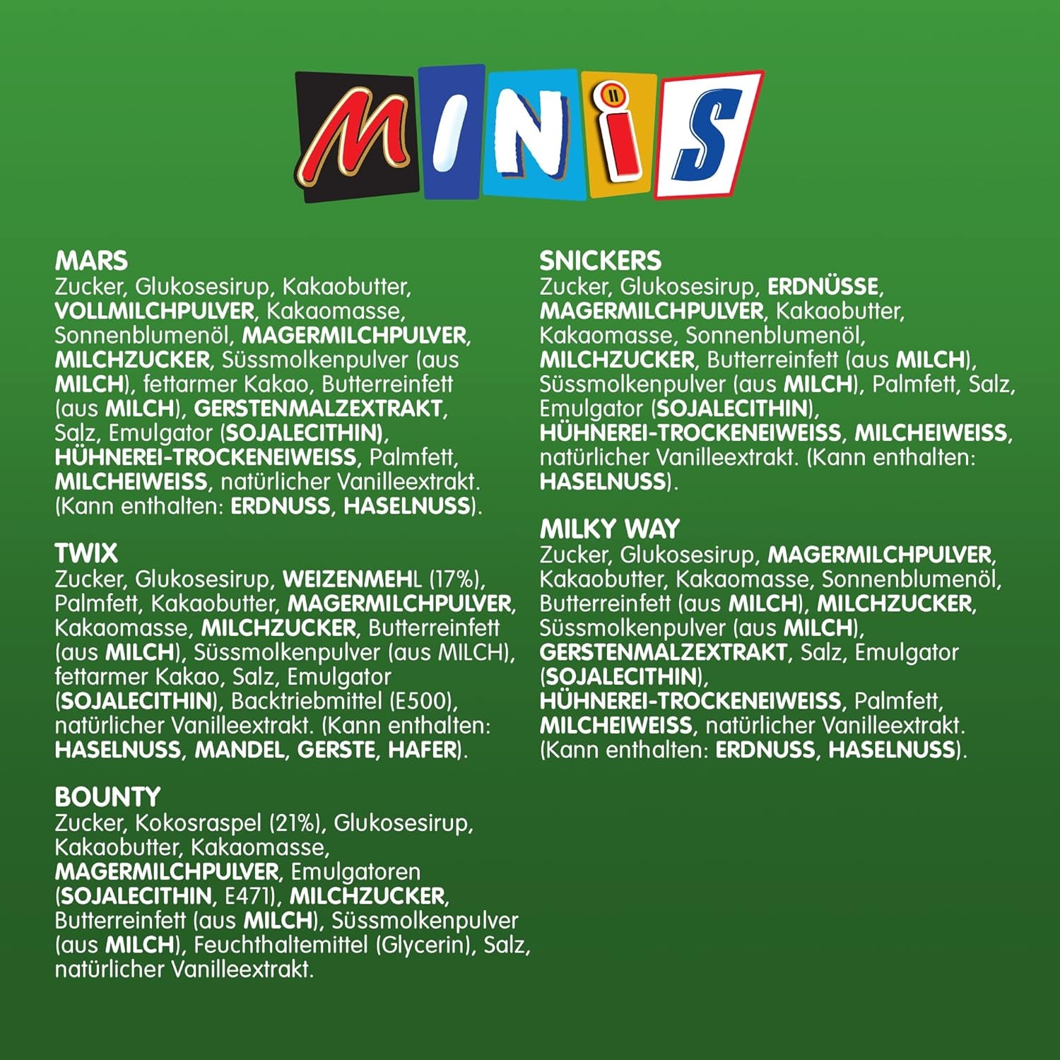 Mixed Minis, Snickers, Bounty, Twix, Milky Way, Chocolate Bulk Pack, One Pack (1 x 400g) (Pack of 5)