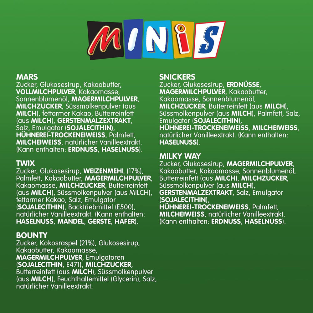 Mixed Minis, Snickers, Bounty, Twix, Milky Way, Chocolate Bulk Pack, One Pack (1 x 400g) (Pack of 5)