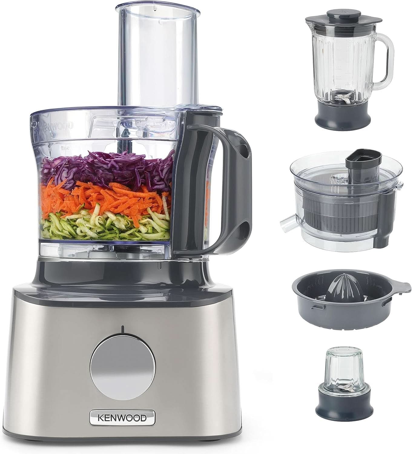 Kenwood Multipro Compact+ FDM315SS Food Processor Stainless Steel Blade Mother and Child Naty Shop Black Silver 20T X 23W X 36H Cm