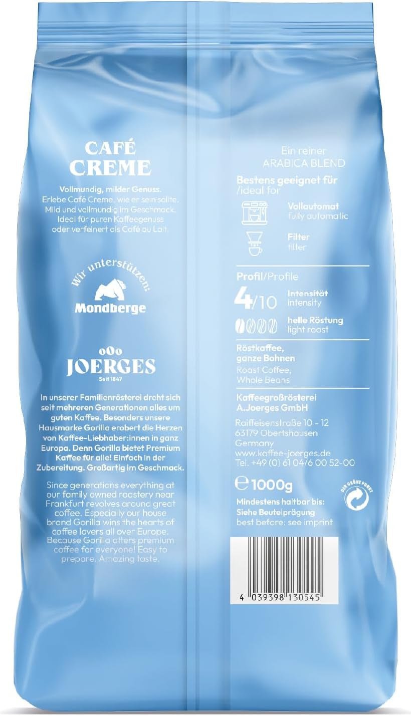 Gorilla Café Creme, boabe intregi, 1 kg Cafea Naty Shop