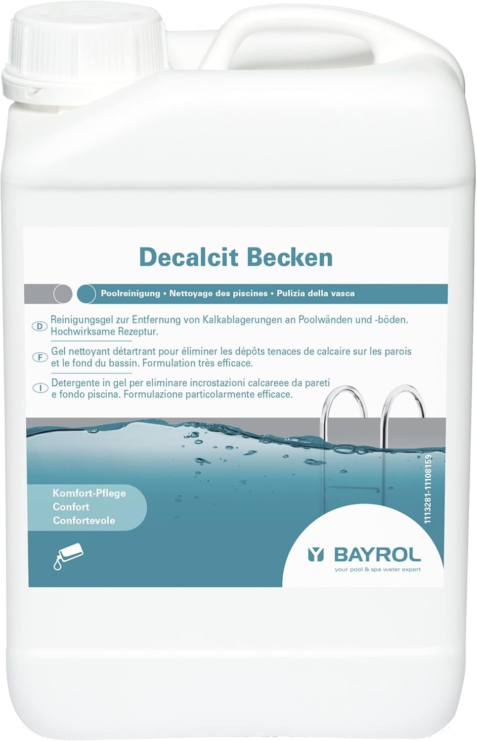 BAYROL Decalcit pool cleaning gel 1 L for removing limescale deposits from pool walls and floors - Highly effective formula - Dissolves persistent dirt, limescale and metal deposits