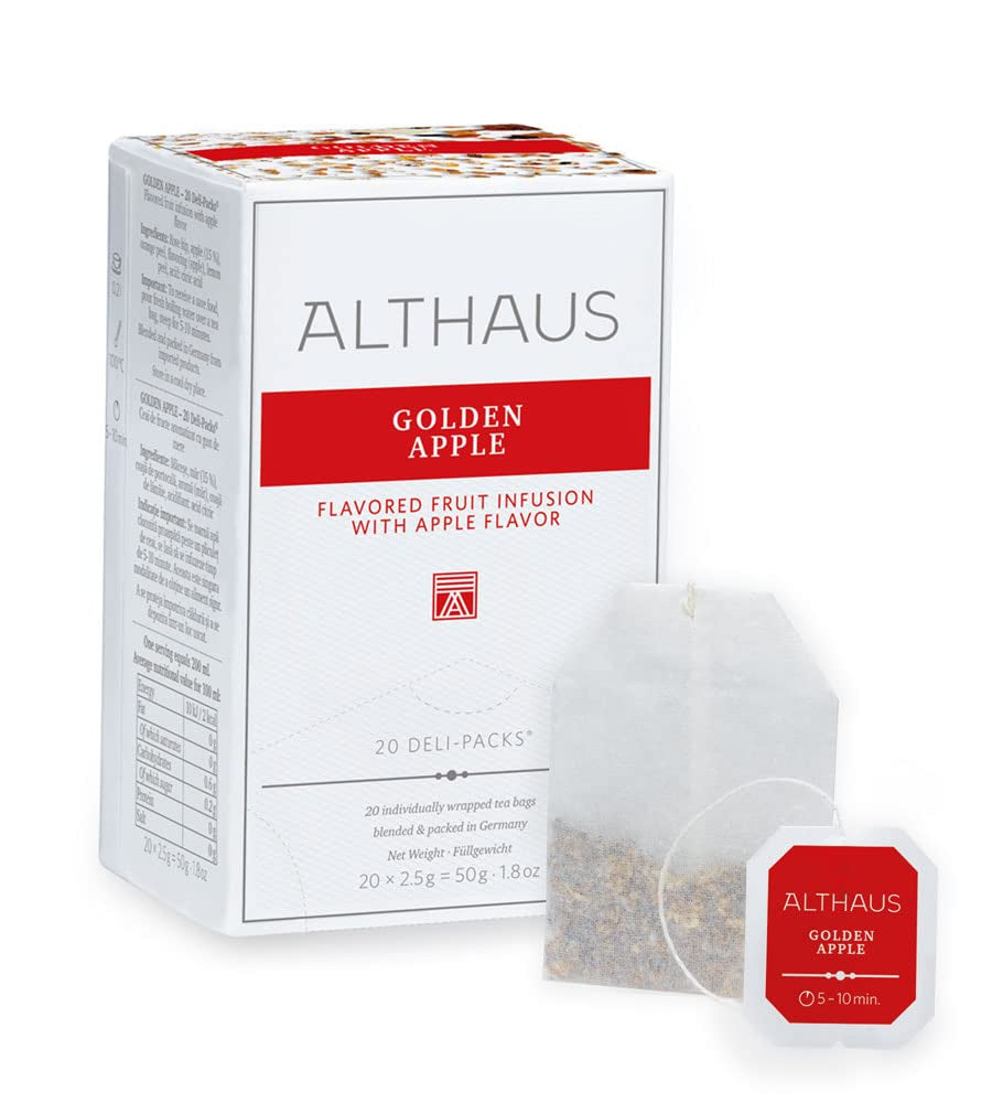 Ceai Althaus GOLDEN APPLE 20 X 2,5G ⋅ Ceai de fructe cu aromă de mere în pliculețe clasice ⋅ DELI PACK