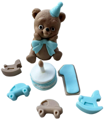 Set 7 decoratiuni comesbile, Aniversare Decoratiuni din Pasta de Zahar Nati Shop