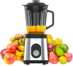 Cecotec Mixer Glas Power Schwarz Titan 1000 INOX. 1000 W, Edelstahlgehäuse, 6-Blatt-Blatt Mit Schwarzer Titanbeschichtung, 1.5-L-Glaskrug, 5 Geschwindigkeiten [Energieeffizienzklasse a +] Kitchen Naty Shop