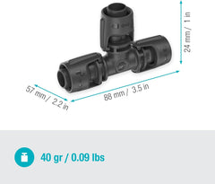 Piesă în T pentru sistem de irigare Gardena Micro-Drip 13 mm (1/2 inch): Conector pentru țevi de alimentare de 13 mm, ramificație în formă de T, irigare automată, reutilizabilă (13201-20)
