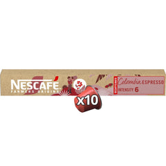 NESCAFÉ Farmers Origins Colombia Espresso Entkoffeiniert 6 x 10 Kaffeekapseln - Kaffeekapseln für Nespresso Maschinen