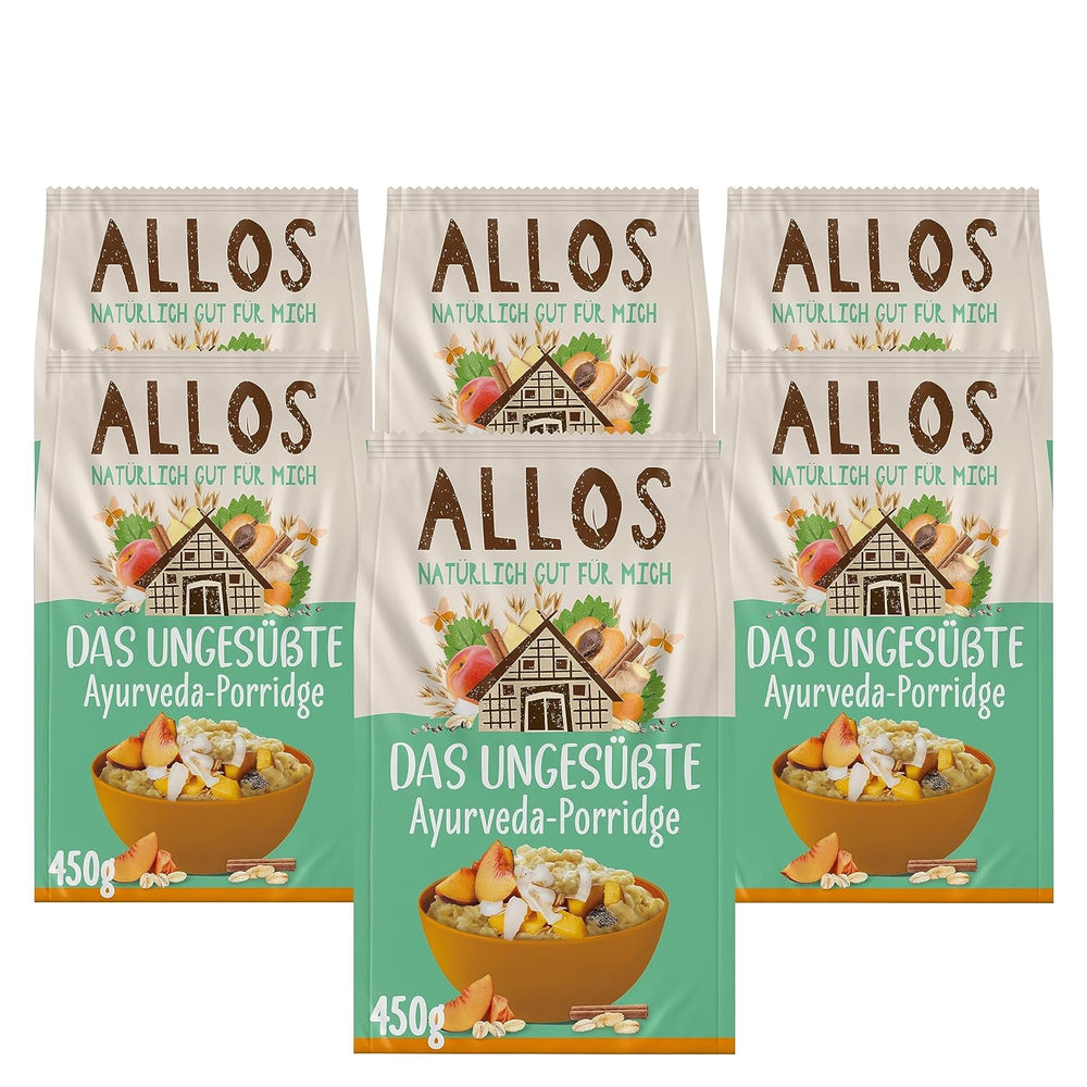 Unsweetened Fig and Raspberry Allos Porridge | Porridge without sugar | Organic Muesli | Muesli with fruit | Oatmeal | Porridge for breakfast | Cereals for breakfast | Vegan | Pack of 6 (6 x 500g)